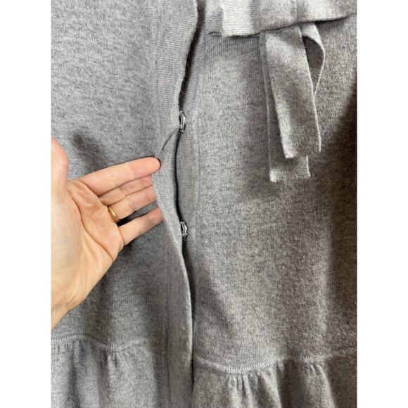 Cynthia Rowley Angora Wool Blend Peplum Cardigan Twee Preppy Classic Classy M - Picture 2 of 10